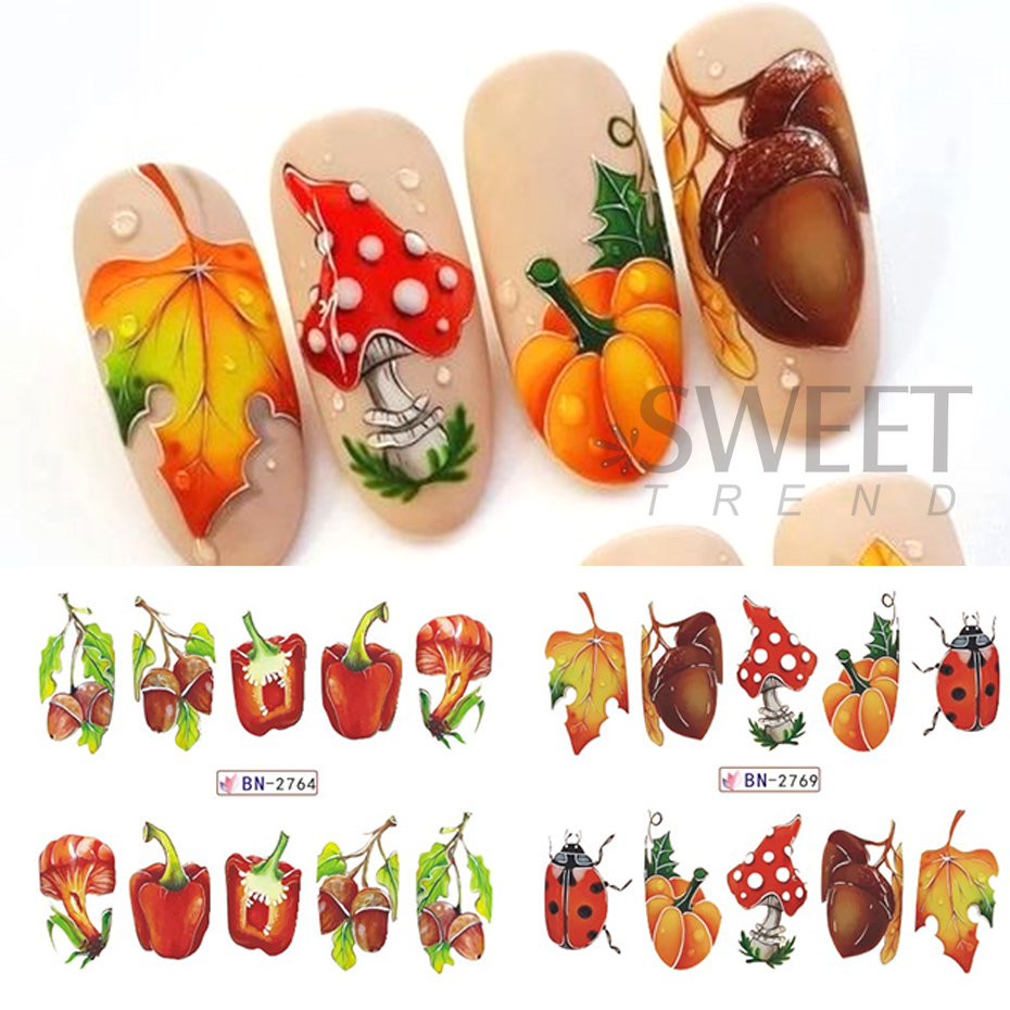 12pcs Autumn Nail Stickers Car - Nail Art France review and price