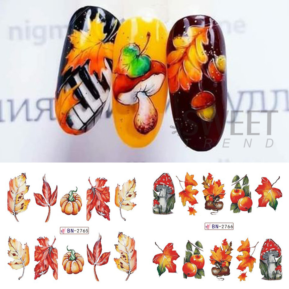 12pcs Autumn Nail Stickers Car - Nail Art France review and price