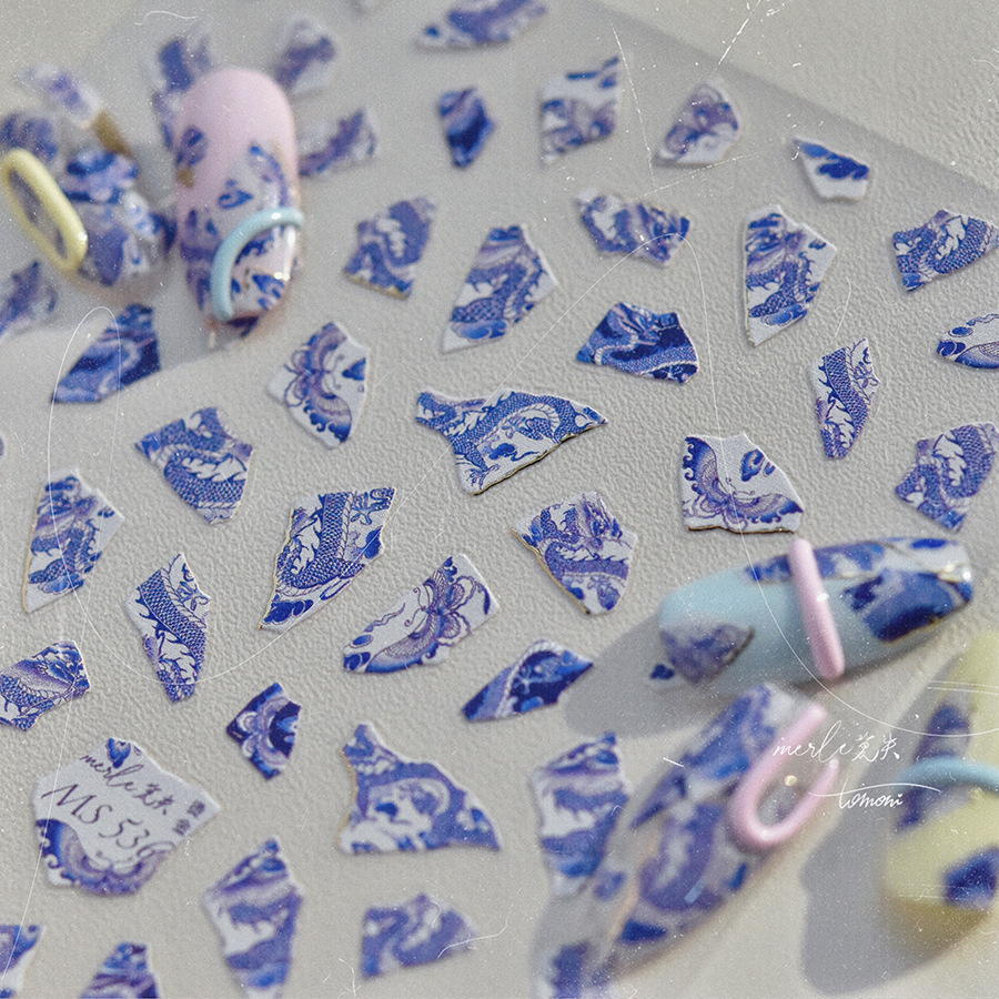 Blue and White Porcelain Drago - Nail Art France review and price
