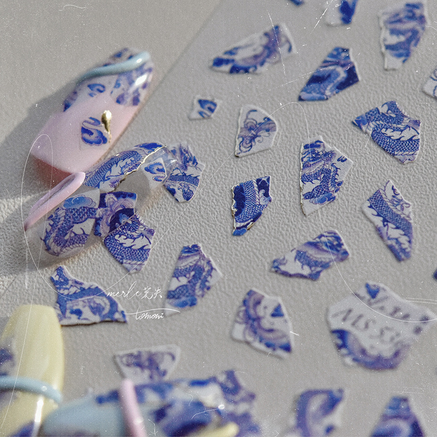 Blue and White Porcelain Drago - Nail Art France review and price