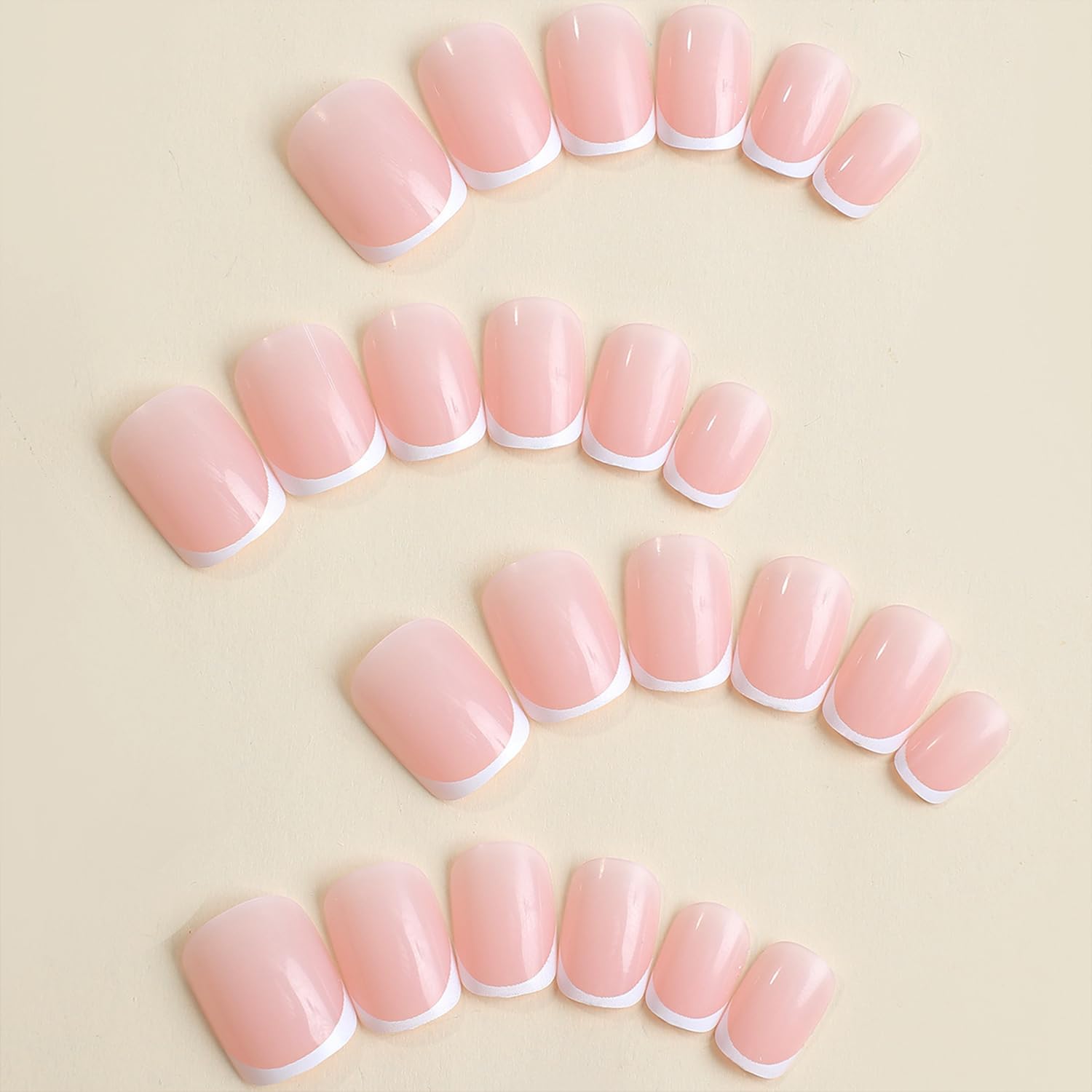 24PCS Short Square White Franc - Nail Art France review and price