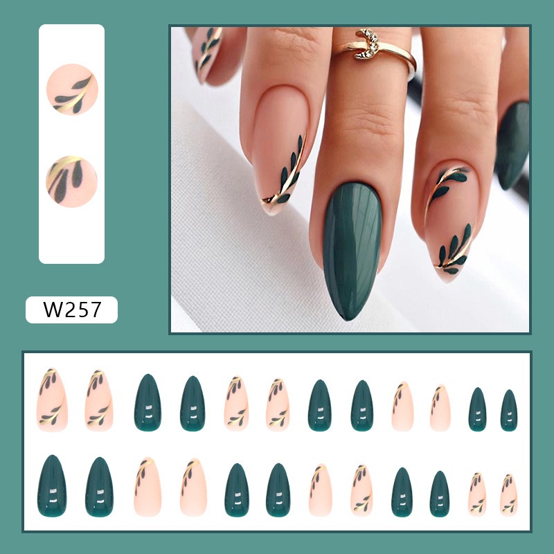 24P/Set Medium-length Almond P - Nail Art Simple review and price