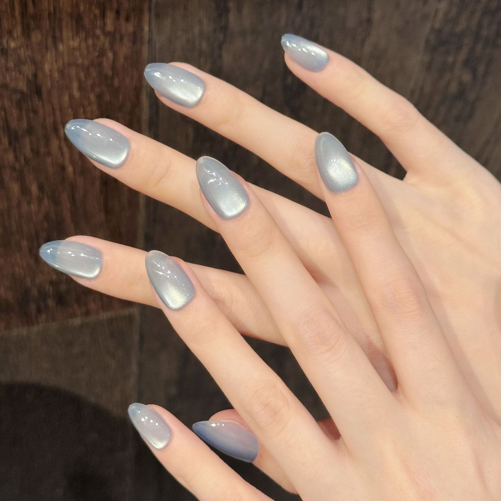 10Pcs Blue Cat Eye French Shor - Nail Art Simple review and price