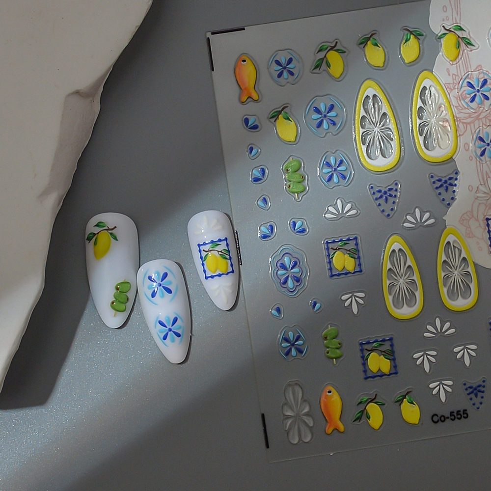 Lemon Fruit Nail Stickers Bohe - Nail Art France review and price