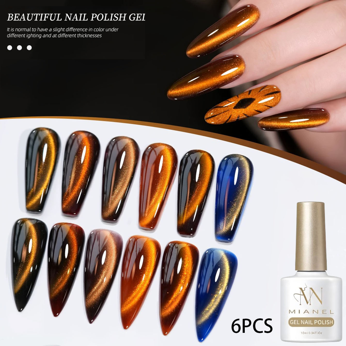 MN 10ML Sunset Pupil Cat Eye G - Nail Art Trend 2026 review and price