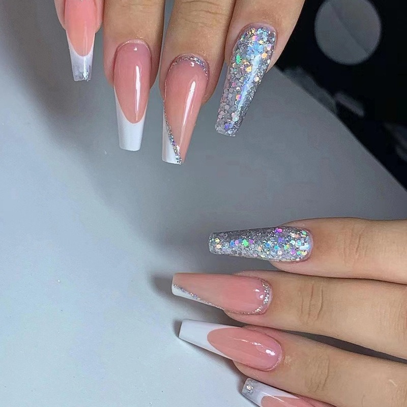 24Pcs/Set Long Ballet Fake Nai - Nail Art Simple review and price