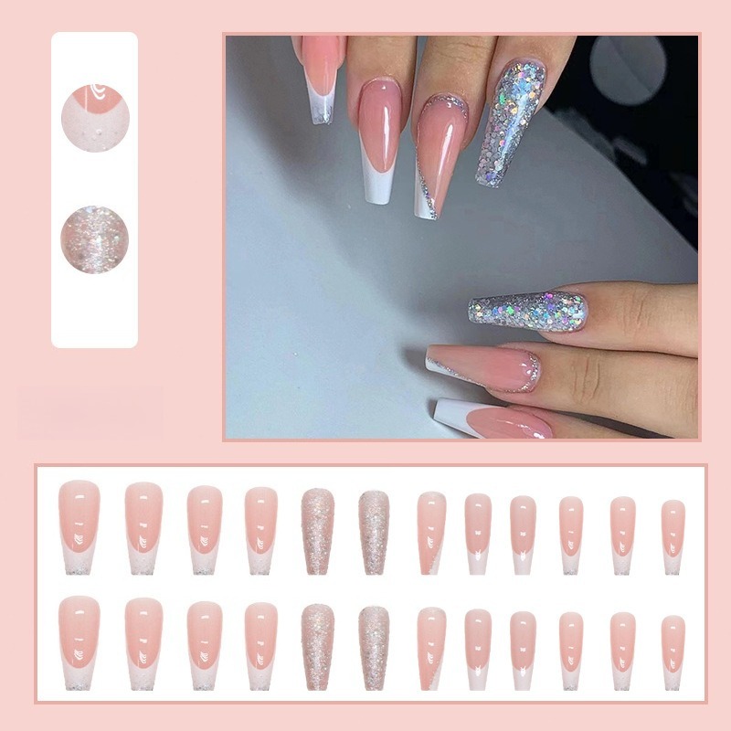 24Pcs/Set Long Ballet Fake Nai - Nail Art Simple review and price