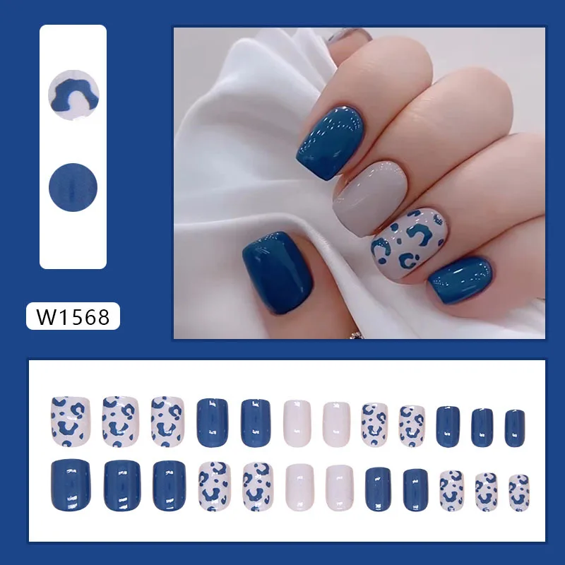 24pcs Blue Short Square Press  - Nail Art Simple review and price