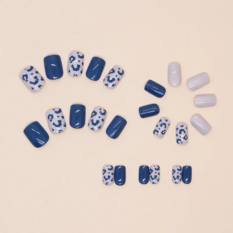 24pcs Blue Short Square Press  - Nail Art Simple review and price