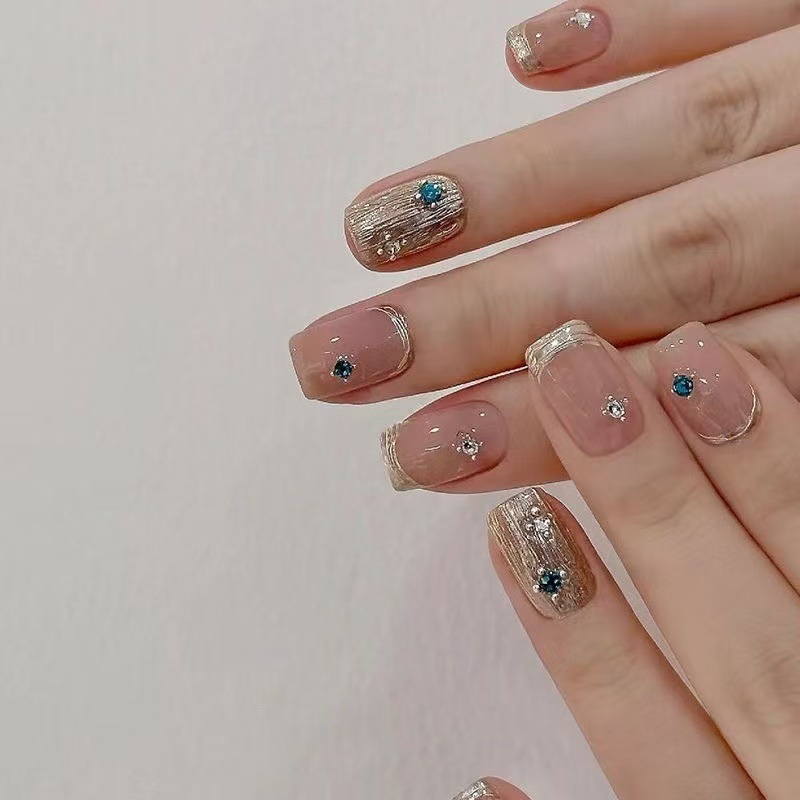 10Pcs Short Square French Hand - Nail Art Simple review and price