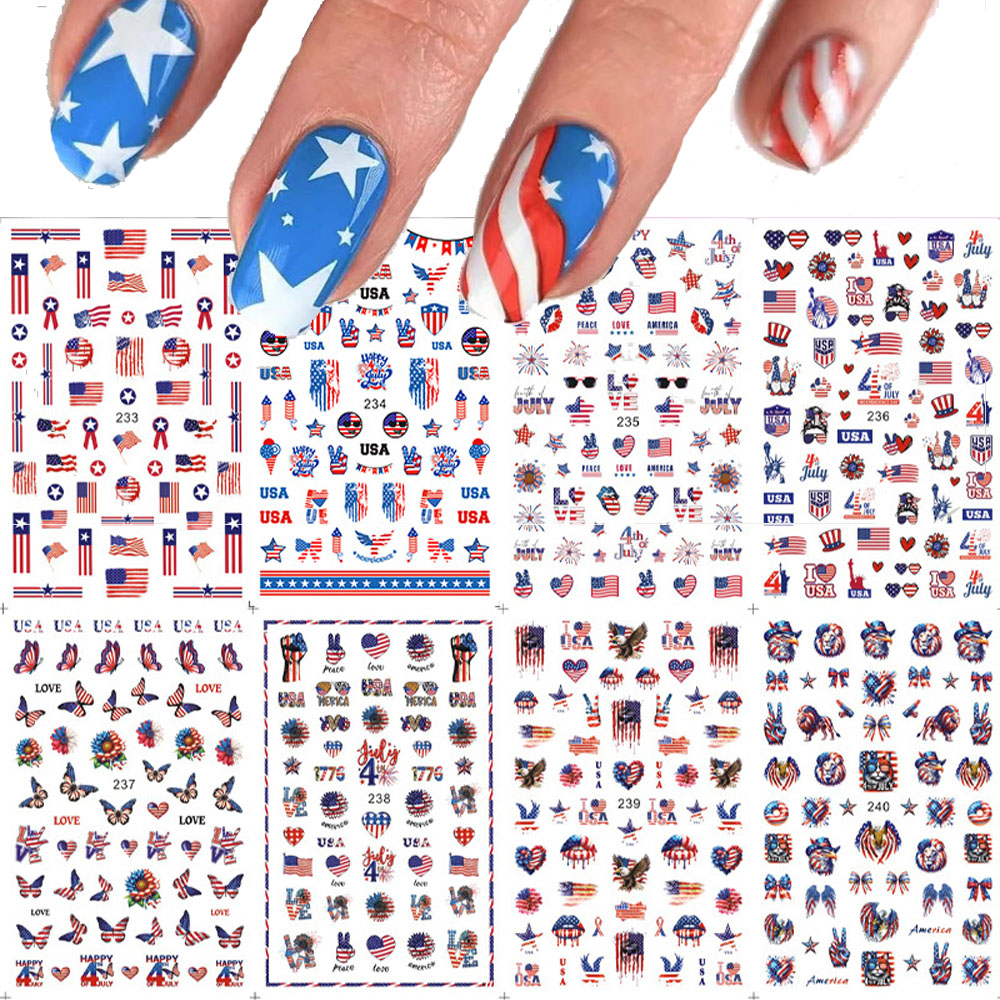 1Pcs 3D Independence Day USA F - Nail Art France review and price