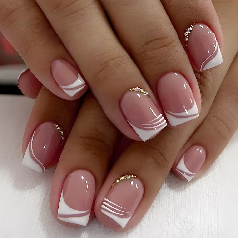 24Pcs Irregular French Fake Na - Nail Art Simple review and price