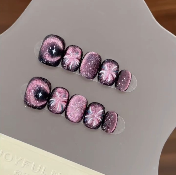 10Pcs Purple Short Round Head  - Nail Art Simple review and price
