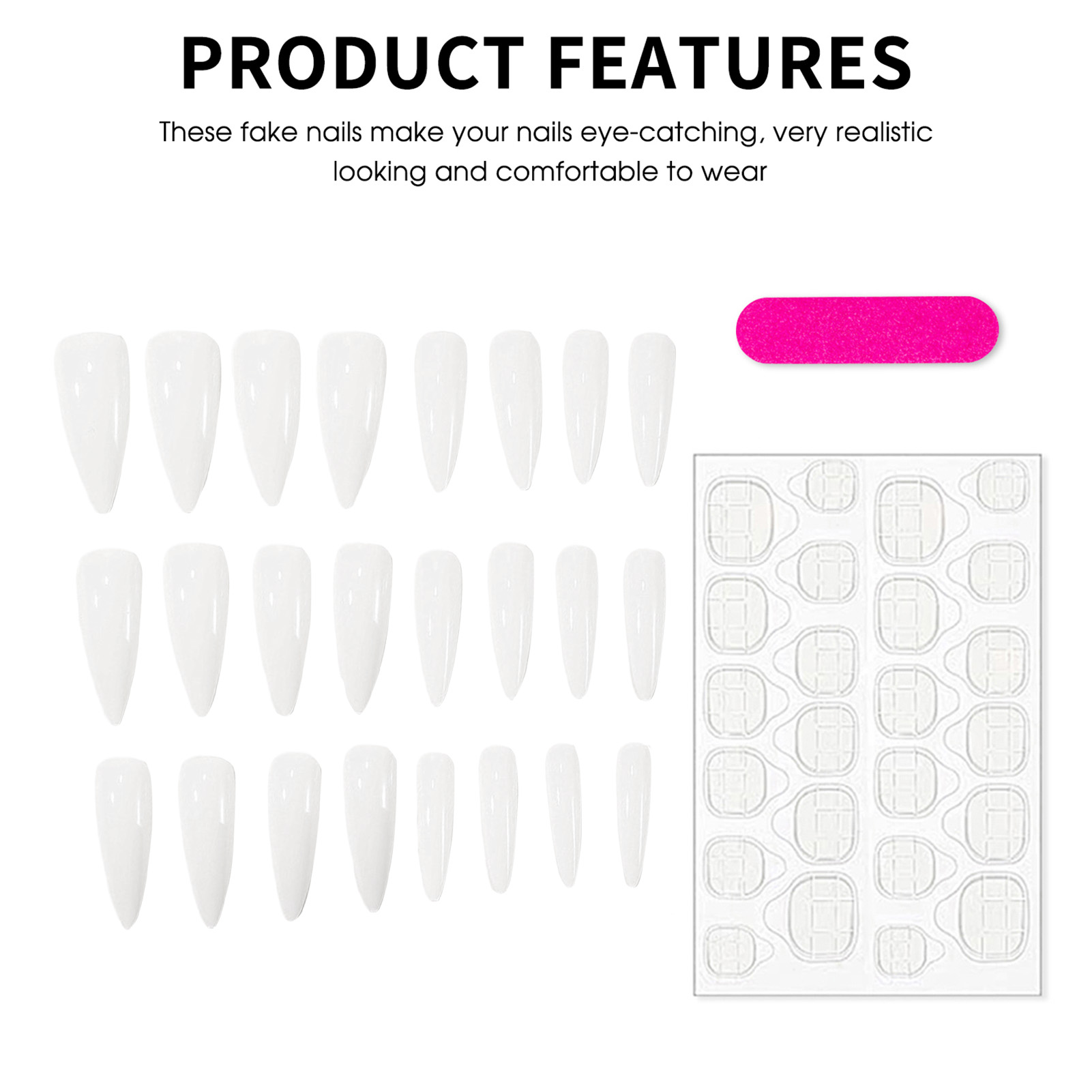 24pcs Simple Milky White False - Nail Art Simple review and price